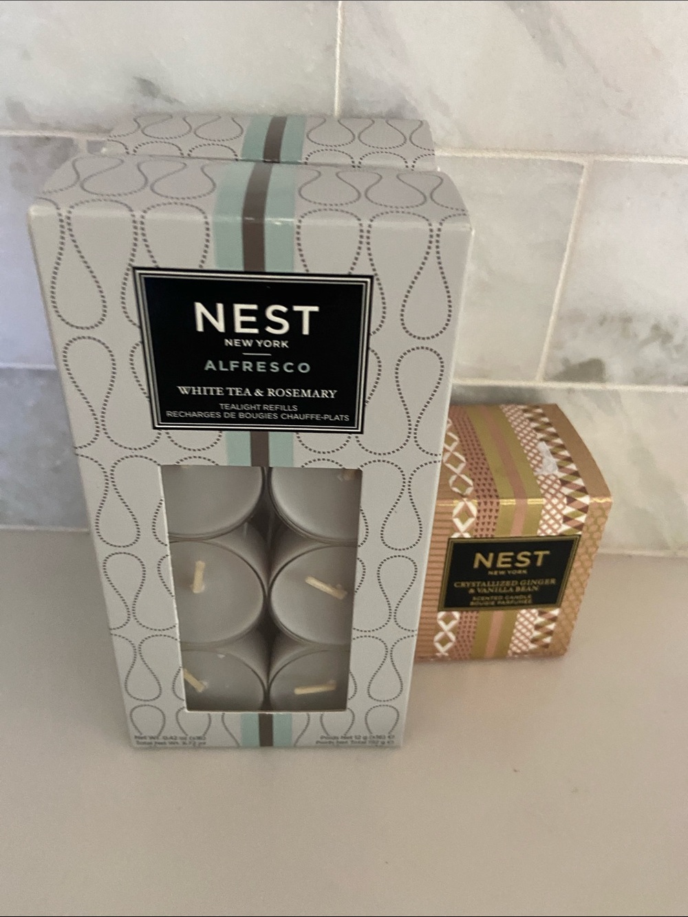 NEST Fragrances White Tea & Rosemary Tea Light Candles - Set of 2 (White) - Picture 7 of 16